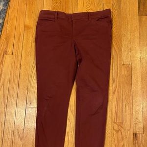 Loft size 31 cranberry skinny cut pants